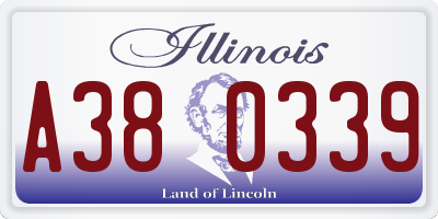 IL license plate A380339