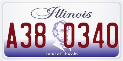 IL license plate A380340