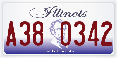 IL license plate A380342