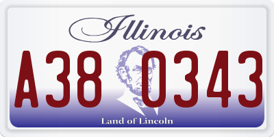 IL license plate A380343