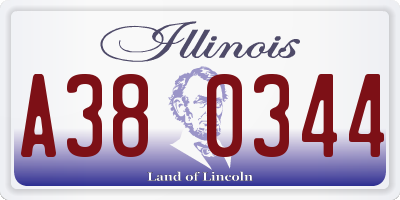 IL license plate A380344