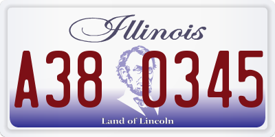 IL license plate A380345