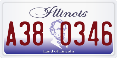 IL license plate A380346