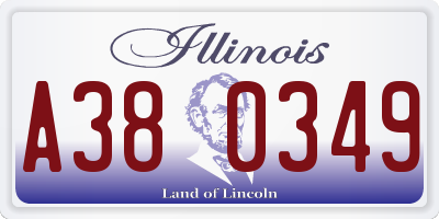 IL license plate A380349