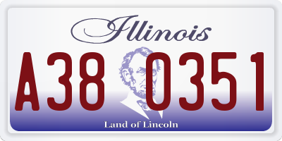 IL license plate A380351