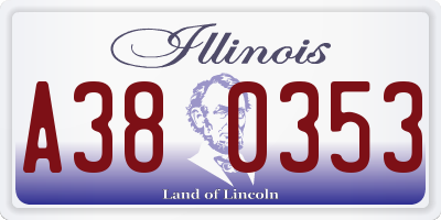 IL license plate A380353