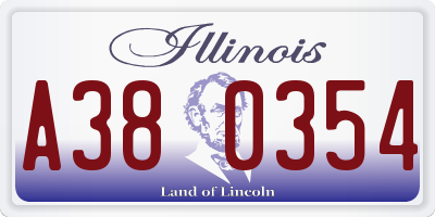 IL license plate A380354