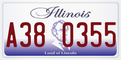IL license plate A380355