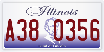 IL license plate A380356
