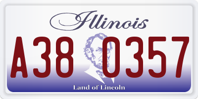 IL license plate A380357