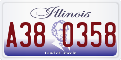 IL license plate A380358