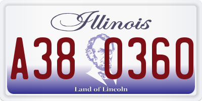 IL license plate A380360