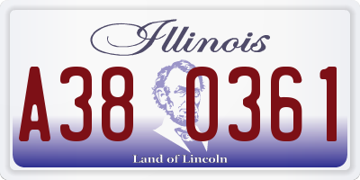 IL license plate A380361