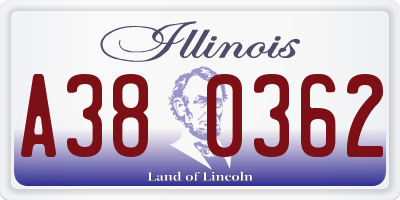 IL license plate A380362