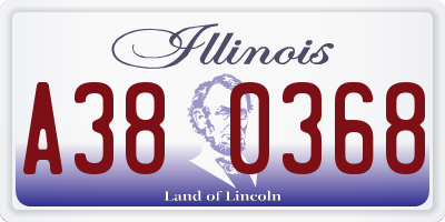 IL license plate A380368