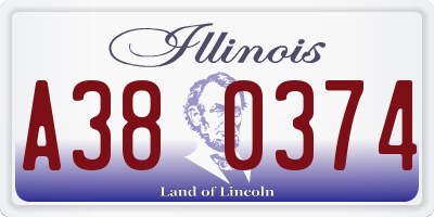 IL license plate A380374