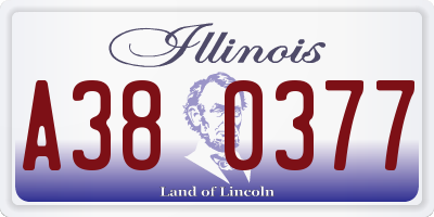IL license plate A380377