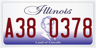 IL license plate A380378