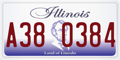 IL license plate A380384