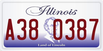 IL license plate A380387