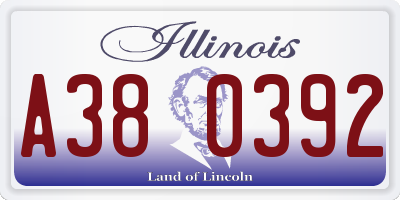 IL license plate A380392