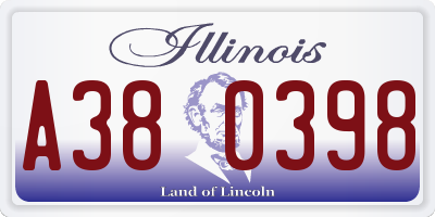 IL license plate A380398