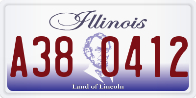 IL license plate A380412