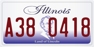 IL license plate A380418