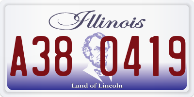 IL license plate A380419