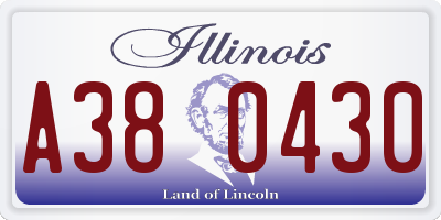 IL license plate A380430