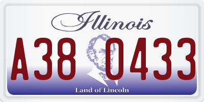 IL license plate A380433