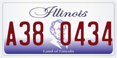 IL license plate A380434