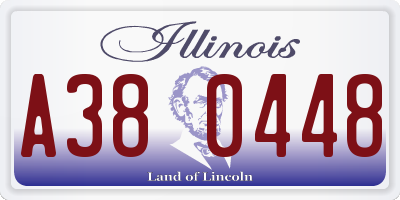 IL license plate A380448