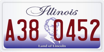 IL license plate A380452
