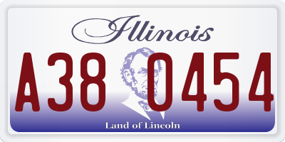 IL license plate A380454