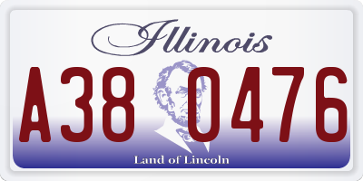 IL license plate A380476