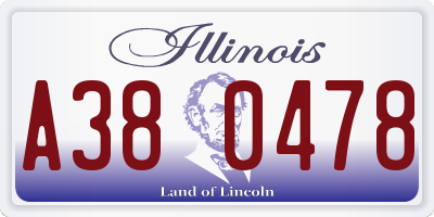 IL license plate A380478