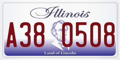 IL license plate A380508