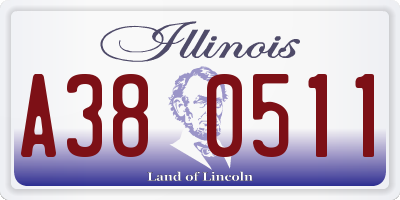 IL license plate A380511