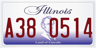 IL license plate A380514