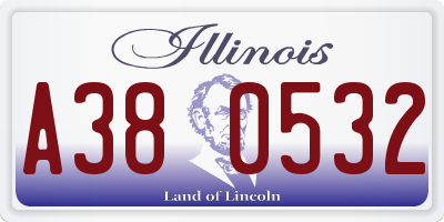 IL license plate A380532