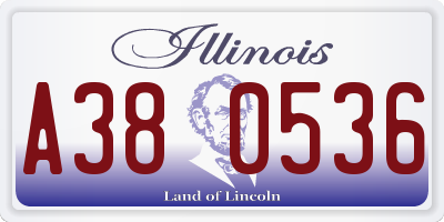 IL license plate A380536