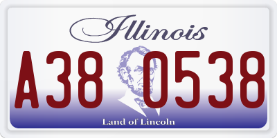 IL license plate A380538