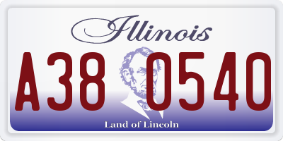 IL license plate A380540