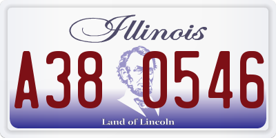 IL license plate A380546