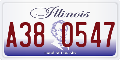IL license plate A380547