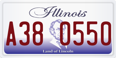 IL license plate A380550
