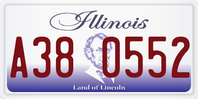 IL license plate A380552