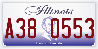 IL license plate A380553