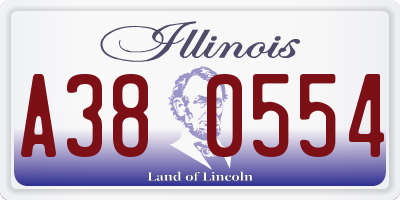 IL license plate A380554
